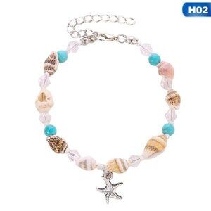 Bohemia Starfish Turquoise Shell Anklet -Bracelet